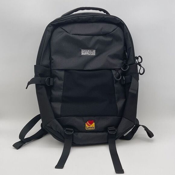AMARILLO SUPPLY Backpack Unisex Large Black Laptop Travel Hiking School Bag - Picture 1 of 16